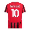 AC Milan Rafael Leao 10 Børn Hjemme 2024-25 - Fodboldtrøjer (S/S)
